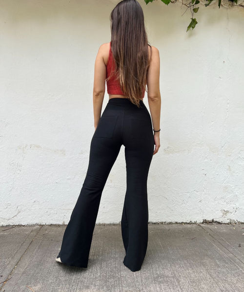 ~ PREVENTA Pantalon pata elefante mezclilla Negra ~