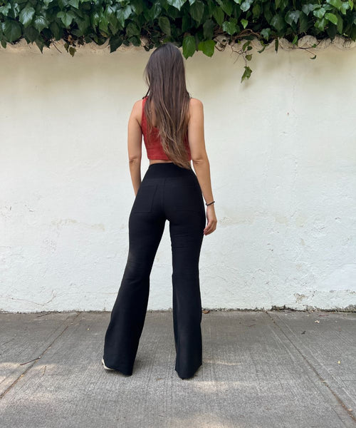 ~ PREVENTA Pantalon pata elefante mezclilla Negra ~