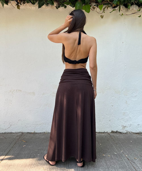 ~  Falda Om Cafe con forro + Pareo ~