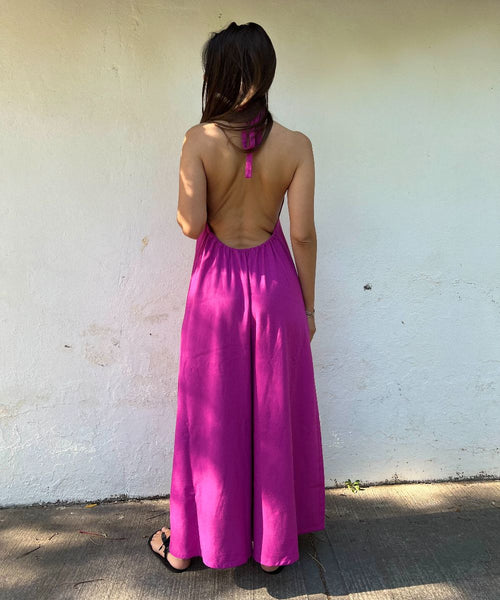 ~  Vestido Brisa LINO / Magenta