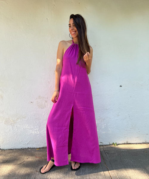 ~  Vestido Brisa LINO / Magenta