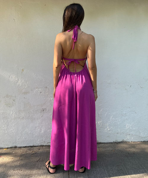 ~  Vestido Brisa LINO / Magenta